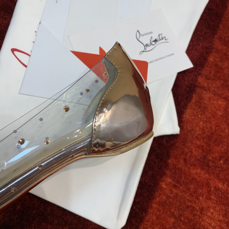 Ch**an louboutin degrastrass embellished ballet flats translucent