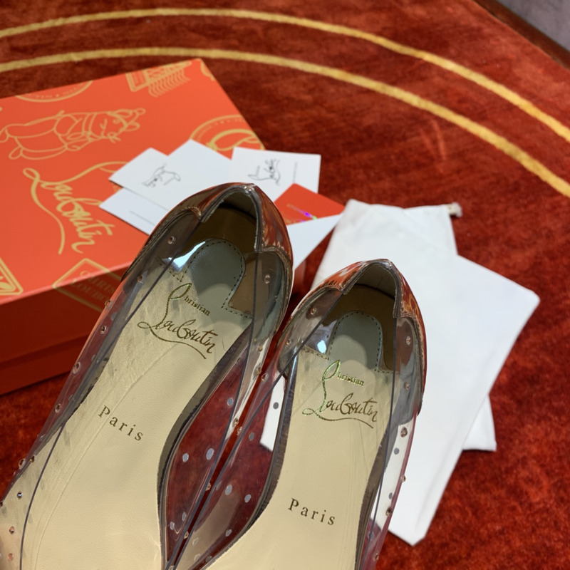 Ch**an louboutin degrastrass embellished ballet flats translucent