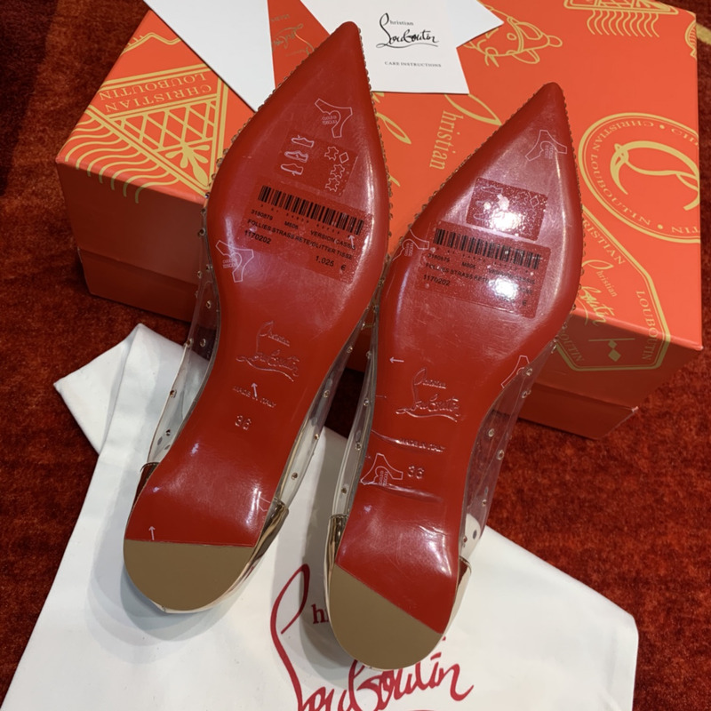 Ch**an louboutin degrastrass embellished ballet flats translucent