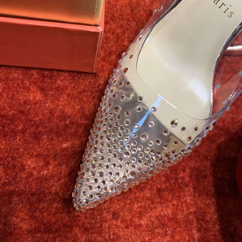 Ch**an louboutin degrastrass embellished ballet flats translucent