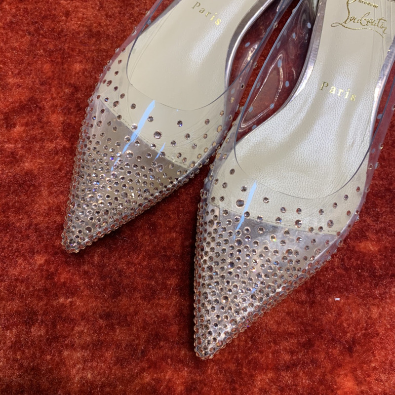 Ch**an louboutin degrastrass embellished ballet flats translucent