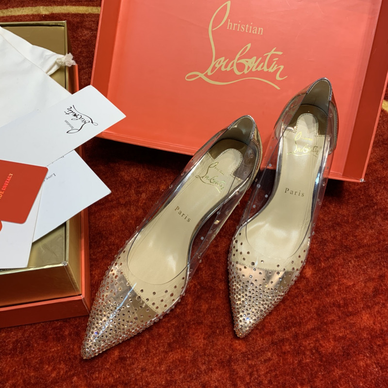 Ch**an louboutin follies strass embellished mesh pumps 6.5cm