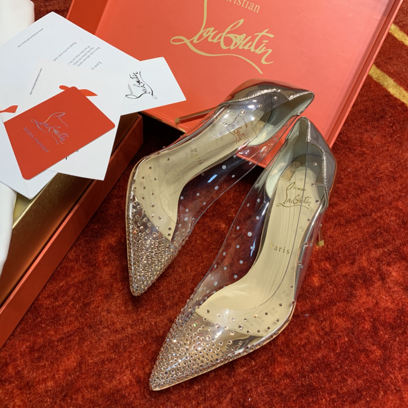 Ch**an louboutin follies strass embellished mesh pumps 6.5cm