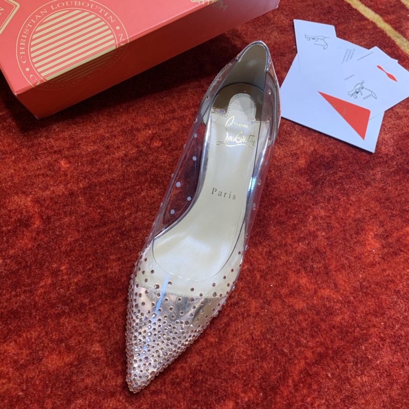 Ch**an louboutin follies strass embellished mesh pumps 6.5cm