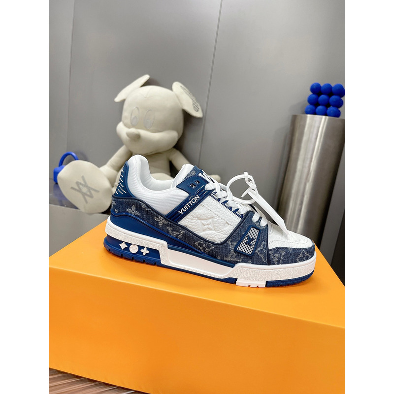 l**is V*t*n monogram lv trainer sneaker denim blue