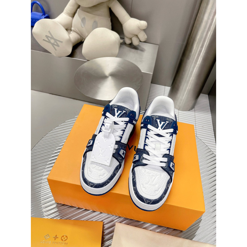 l**is V*t*n monogram lv trainer sneaker denim blue