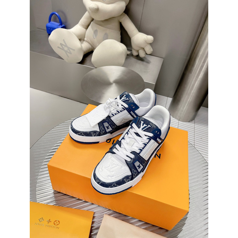 l**is V*t*n monogram lv trainer sneaker denim blue