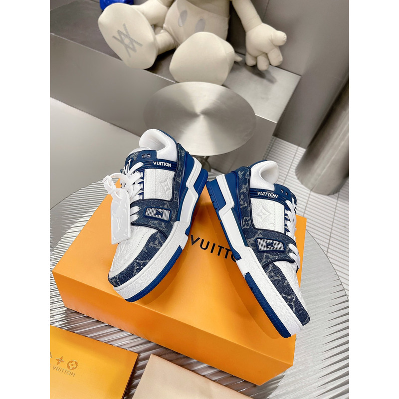 l**is V*t*n monogram lv trainer sneaker denim blue