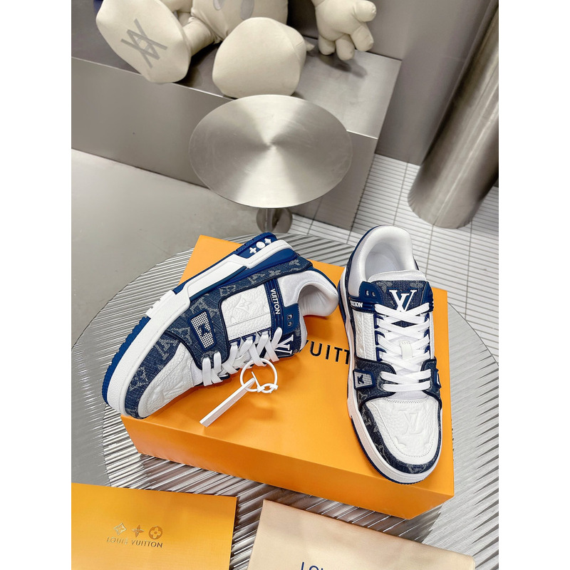 l**is V*t*n monogram lv trainer sneaker denim blue