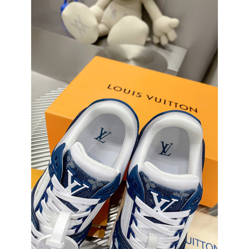 l**is V*t*n monogram lv trainer sneaker denim blue