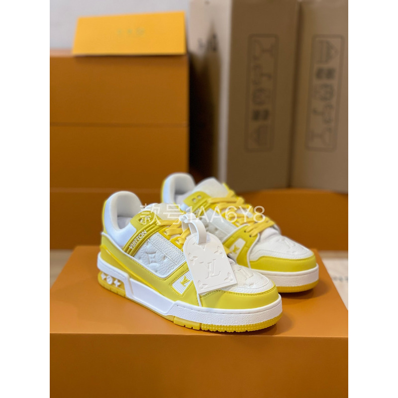 l**is V*t*n trainer sneaker low white yellow