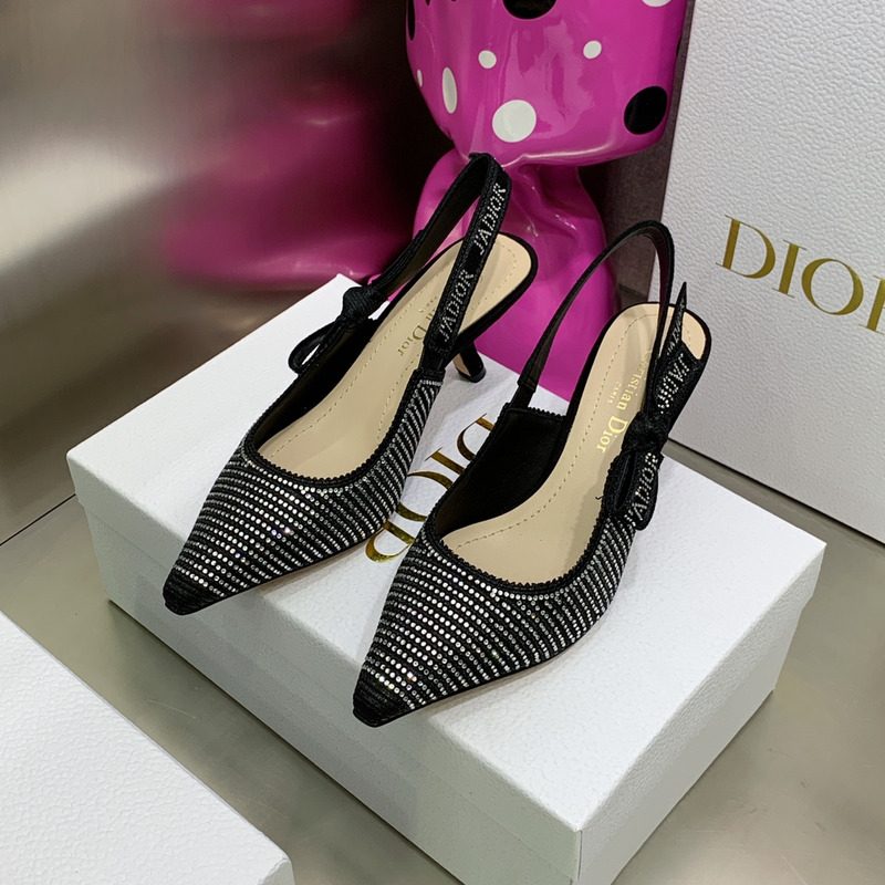 D*or j''aD*or black metallic slingback pump 4.5cm heel