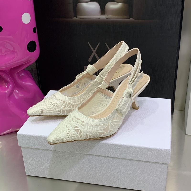 D*or j''aD*or macramé slingback heels white