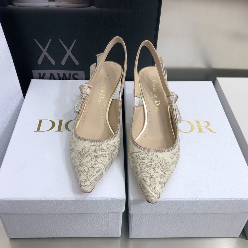 D*or j''aD*or printed slingback pumps beige pink 4.5cm