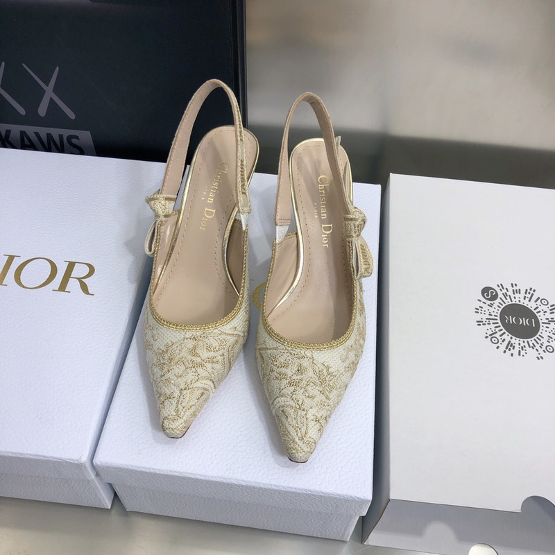 D*or j''aD*or printed slingback pumps beige yellow 4.5cm