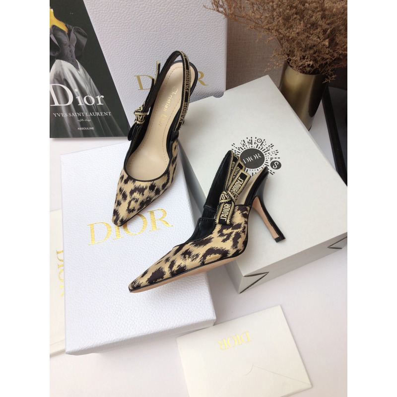 D*or leopard slingback pumps 6.5cm