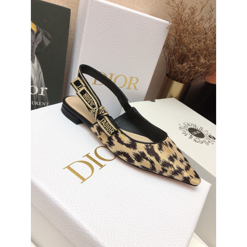 D*or leopard slingback ballet shoes