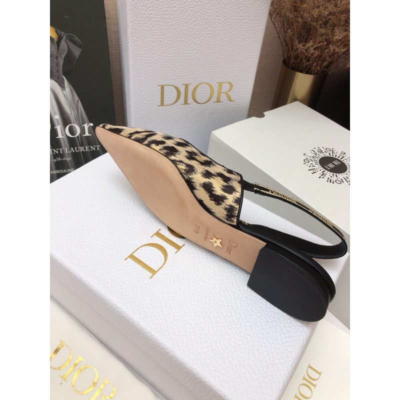 D*or leopard slingback ballet shoes