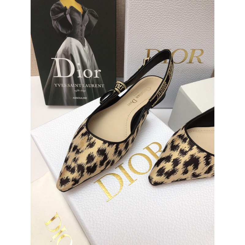 D*or leopard slingback ballet shoes