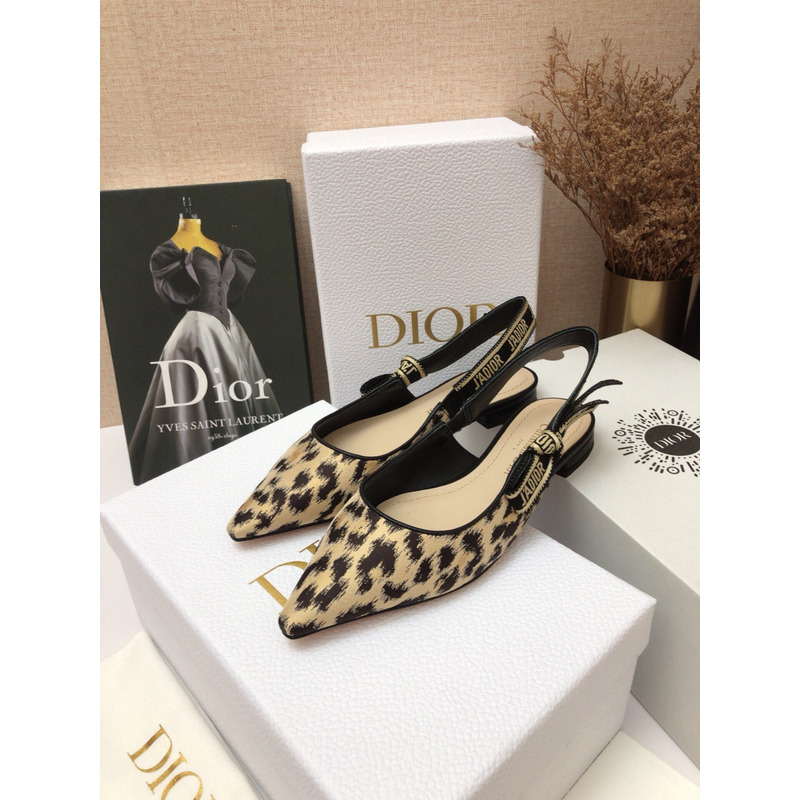 D*or leopard slingback ballet shoes