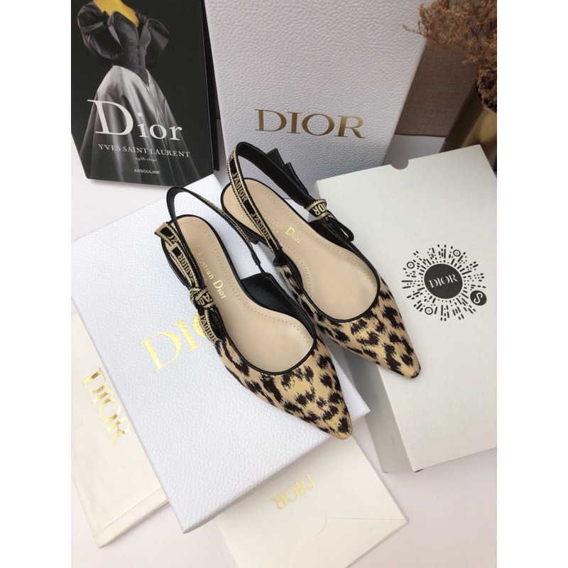 D*or leopard slingback ballet shoes