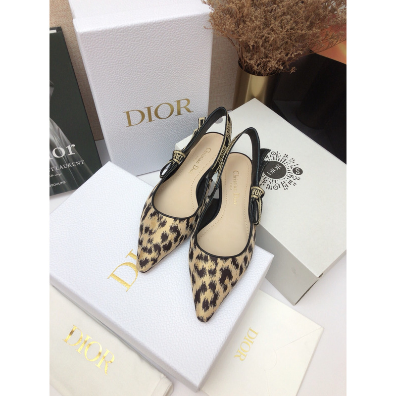 D*or leopard slingback ballet shoes