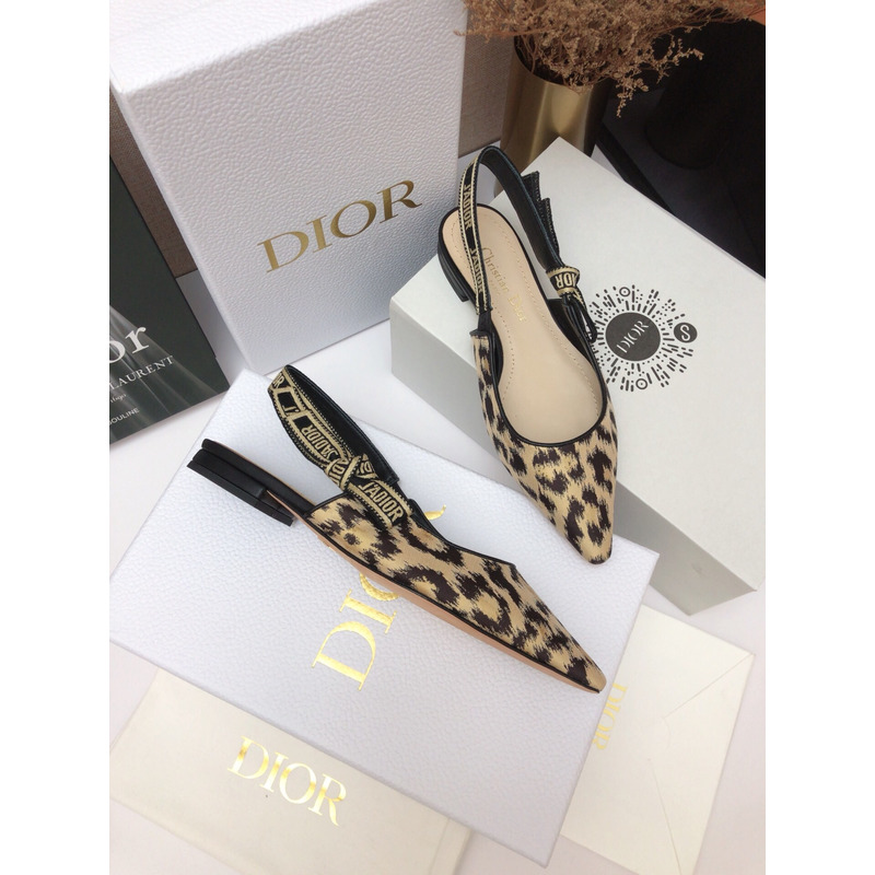 D*or leopard slingback ballet shoes