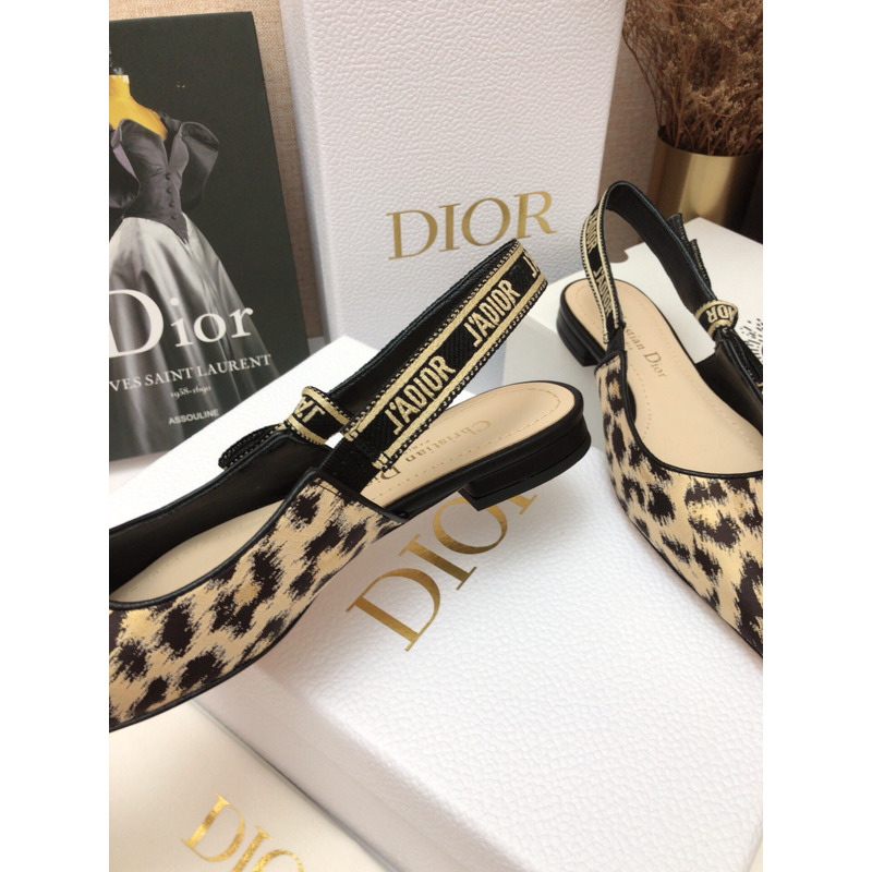 D*or leopard slingback ballet shoes