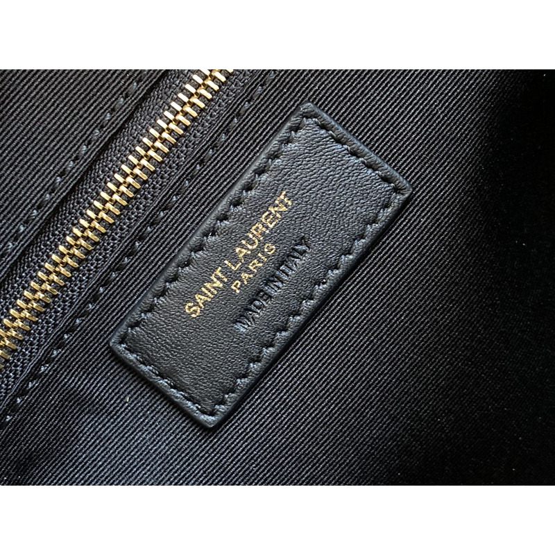 Saint Laurent Le Maillon Small Chain Bag In Quilted Uilted Sheepskin Black