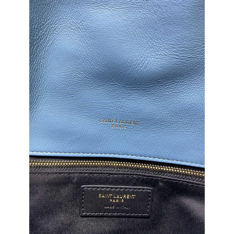 Saint Laurent Puffer Toy Bag Cavas Leather Marine Blue