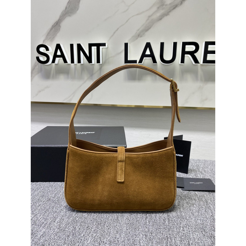 Saint Laurent Le 5 à 7 suede Calf Leather Shoulder Bag Antique Gold