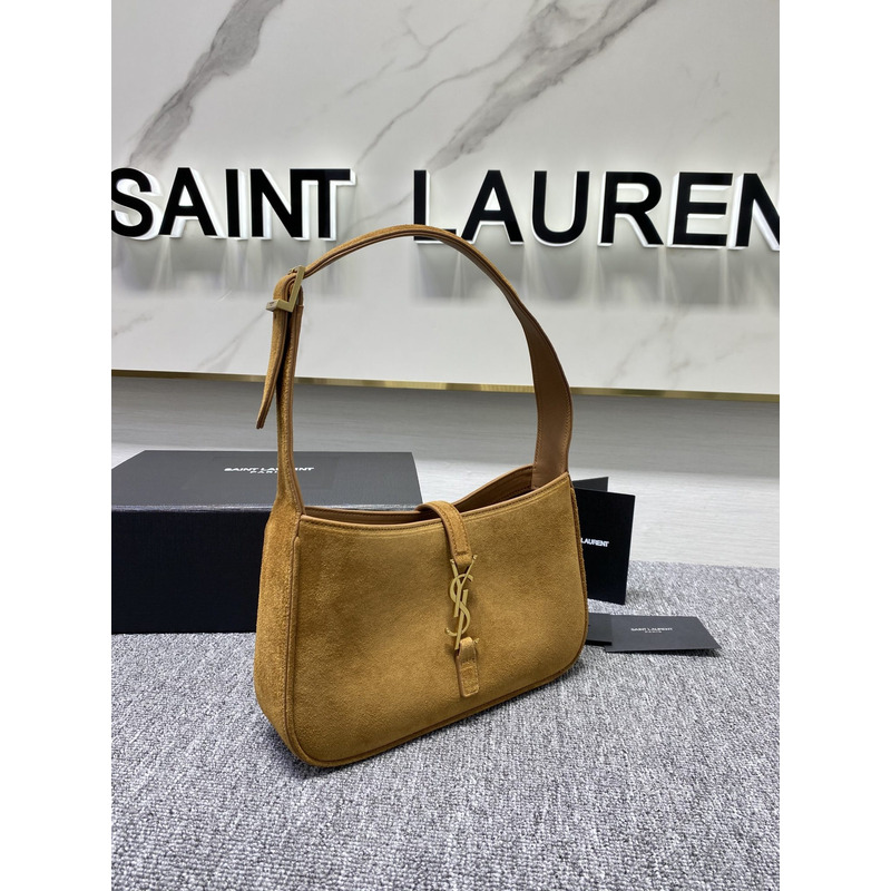 Saint Laurent Le 5 à 7 suede Calf Leather Shoulder Bag Antique Gold