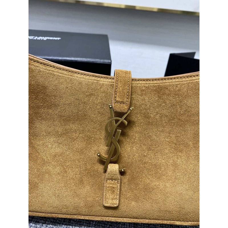 Saint Laurent Le 5 à 7 suede Calf Leather Shoulder Bag Antique Gold