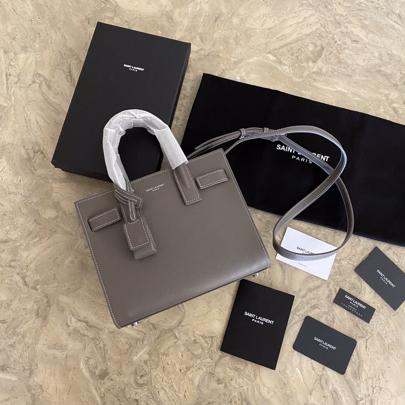 Saint Laurent Saint Laurent Classic Sac De Jour Baby Bag in Grained Leather Grey