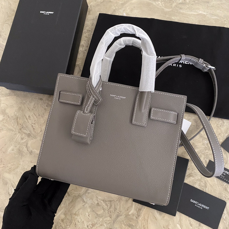 Saint Laurent Saint Laurent Classic Sac De Jour Baby Bag in Grained Leather Grey