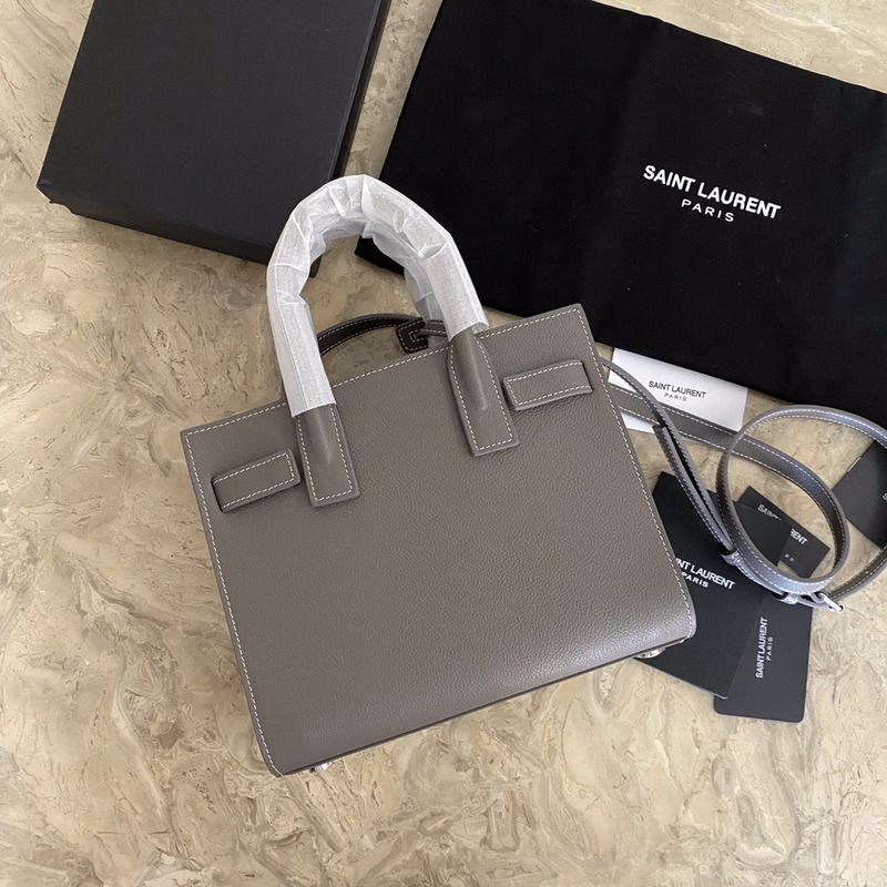 Saint Laurent Saint Laurent Classic Sac De Jour Baby Bag in Grained Leather Grey