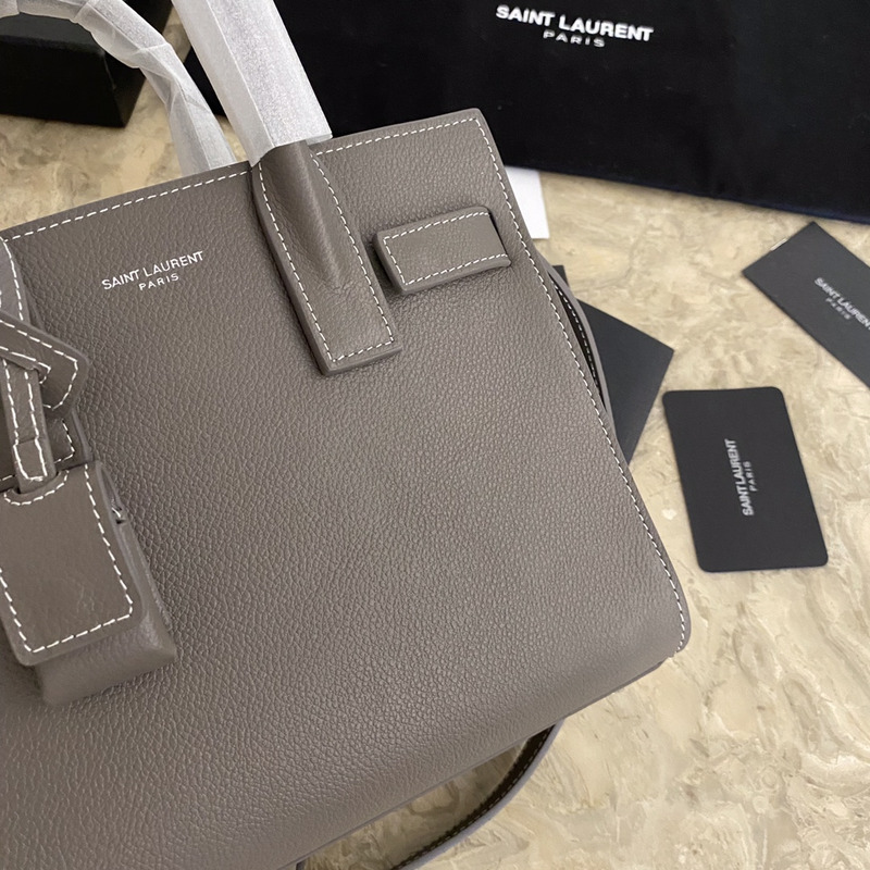 Saint Laurent Saint Laurent Classic Sac De Jour Baby Bag in Grained Leather Grey