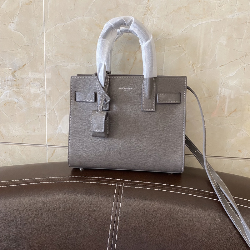 Saint Laurent Saint Laurent Classic Sac De Jour Baby Bag in Grained Leather Grey