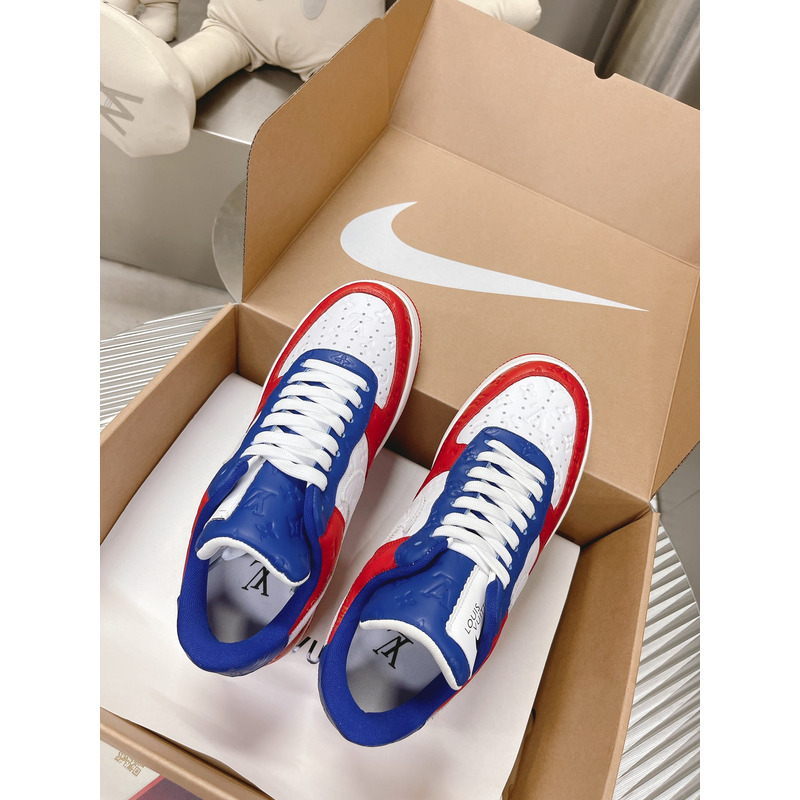 l**is V*t*n x off-white x nike air force 1 low red and blue