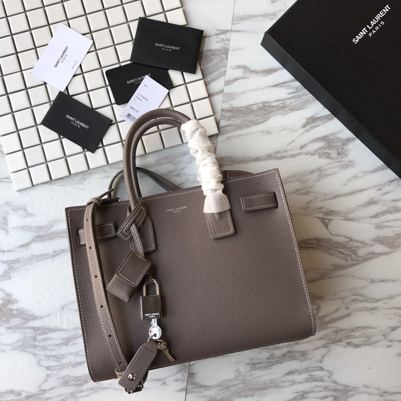 Saint Laurent SAINT LAURENT Classic Sac de Jour Baby in Smooth Leather Gray