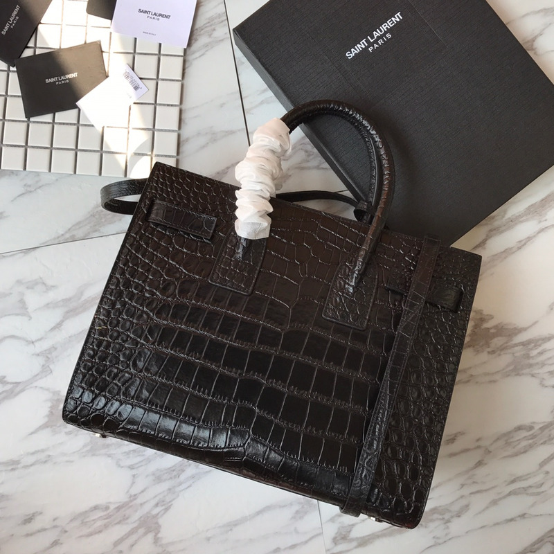 Saint Laurent New Sac de jour Large Crocodile Organ Bag Collection Tote Black