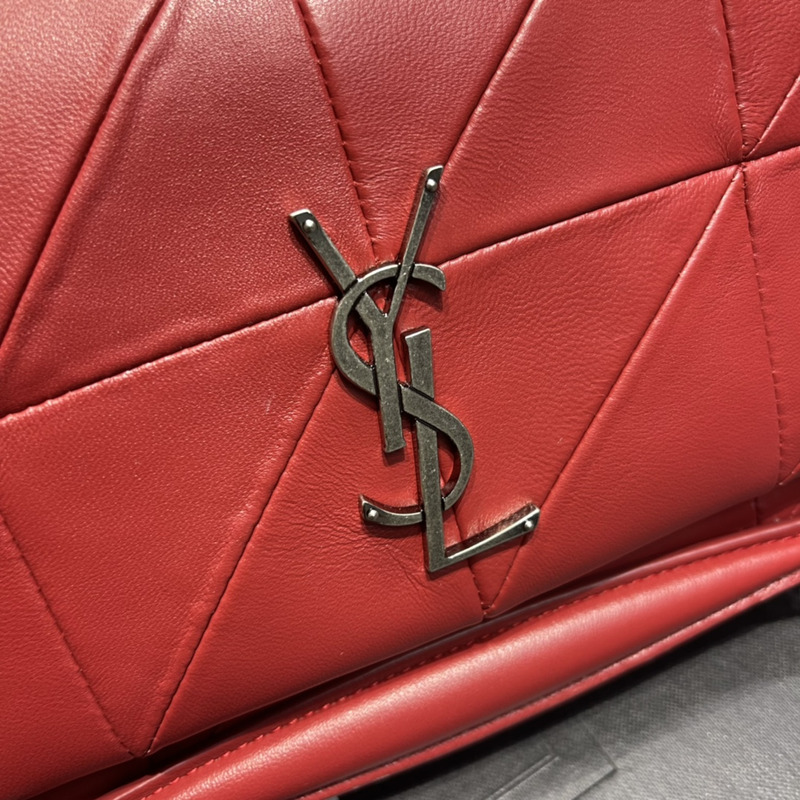 Saint Laurent Jamie Medium Chain Bag "Carrw Rive Gauche" In Lambskin Red