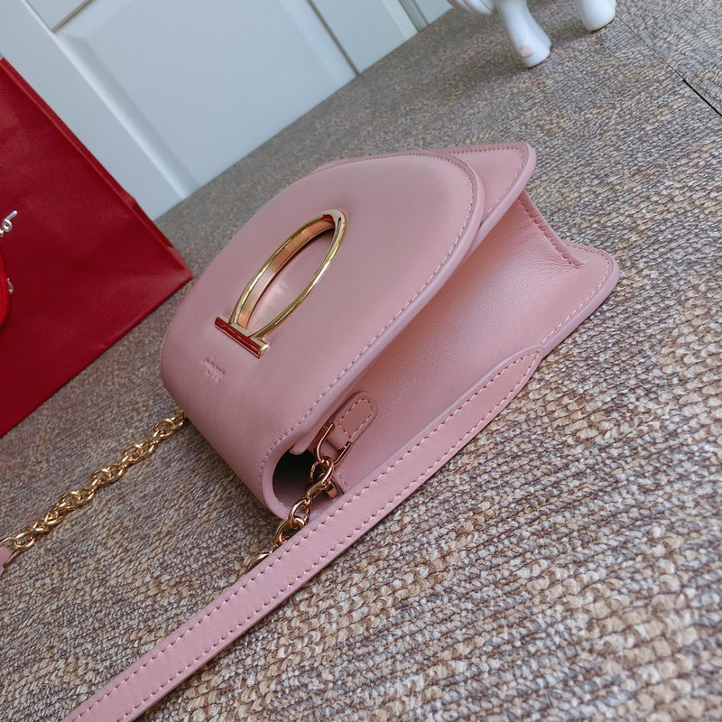 Ferragamo Calfskin Vela Mini Crossbody Bag Antique Rose