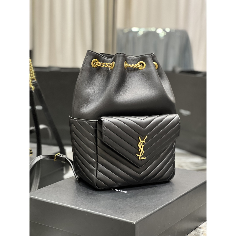 Saint Laurent Joe Backpack In Lambskin Black