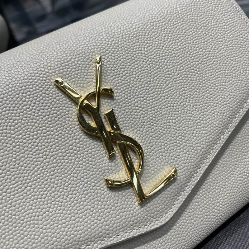 Saint Laurent Uptown Chain Wallet White