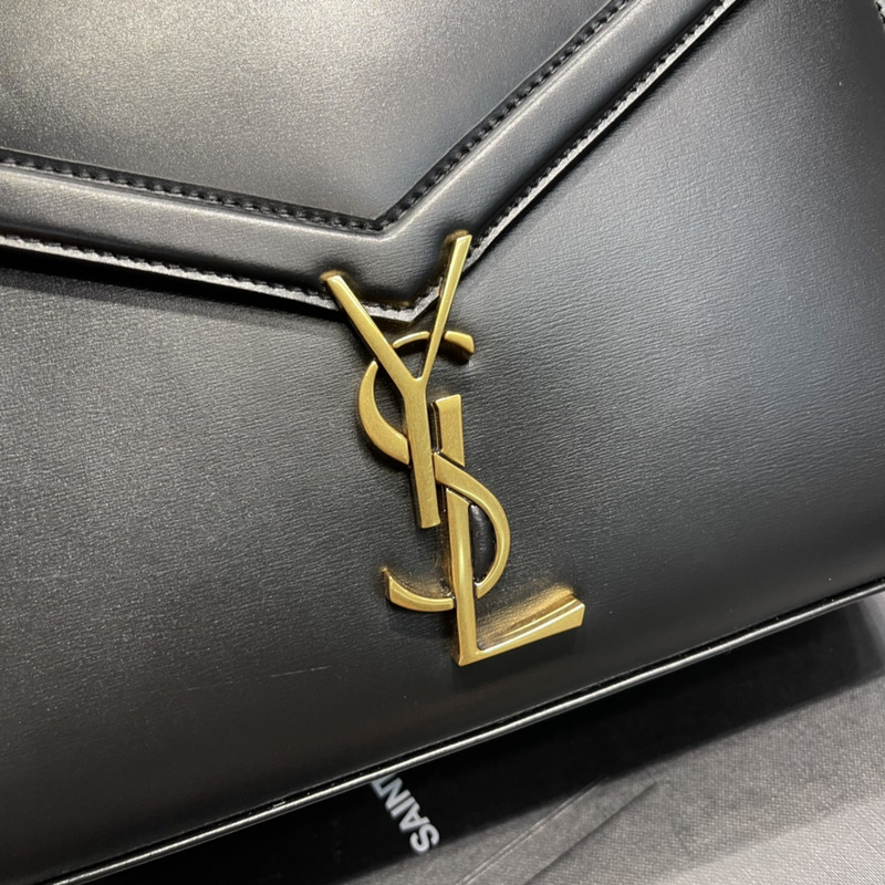 Saint Laurent Medium Cassandra Leather Top Handle Bag Black