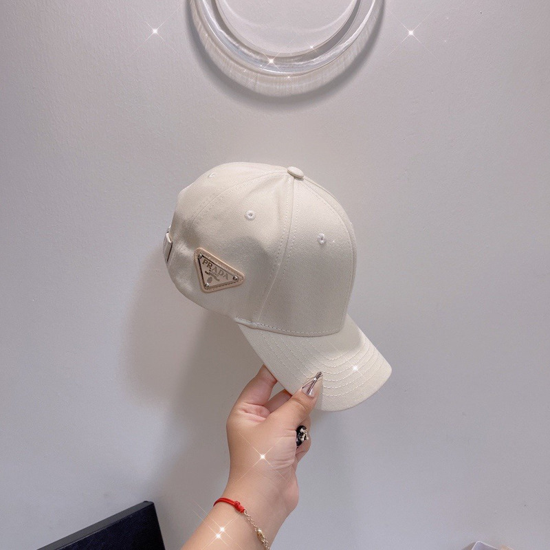 Pra*a nylon baseball cap beige