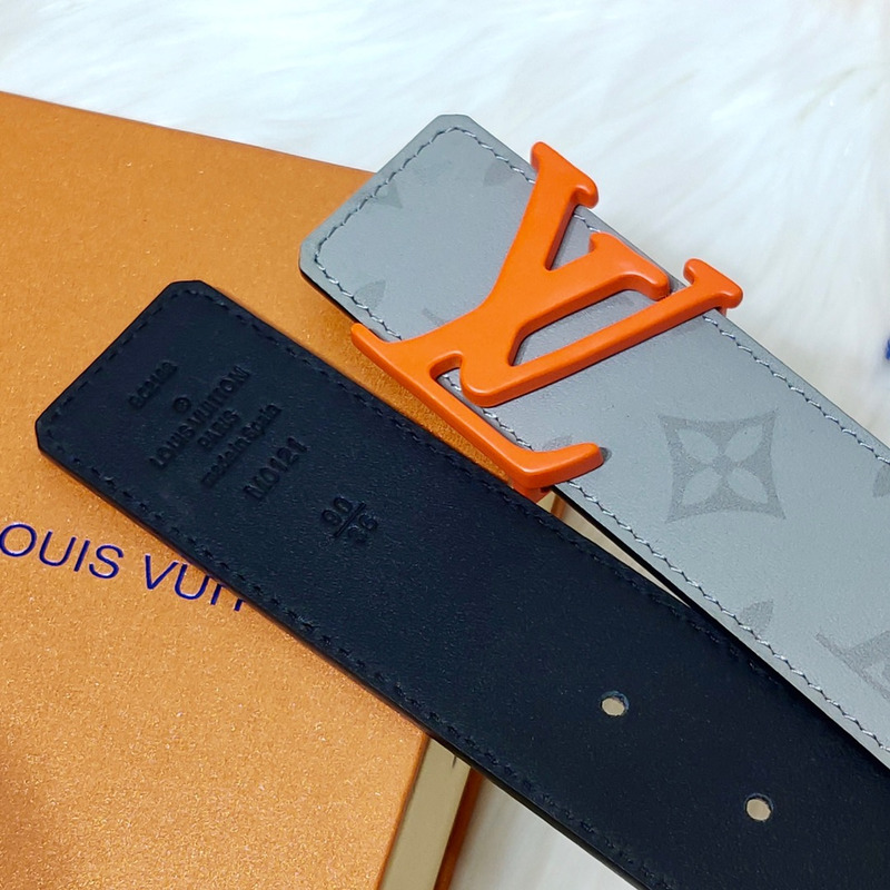 l**is V*t*n orange lv lock leather belt grey