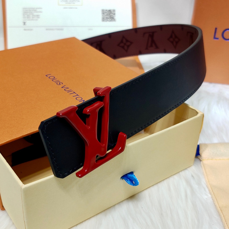 l**is V*t*n red lv lock leather belt brown