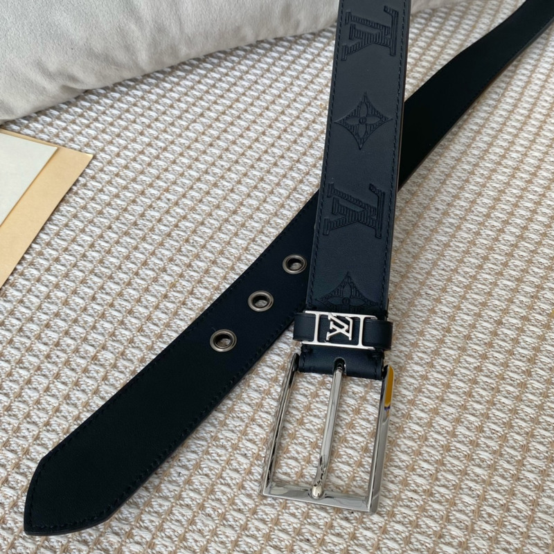 l**is V*t*n vendome silver-tone lock 35mm belt reversible black